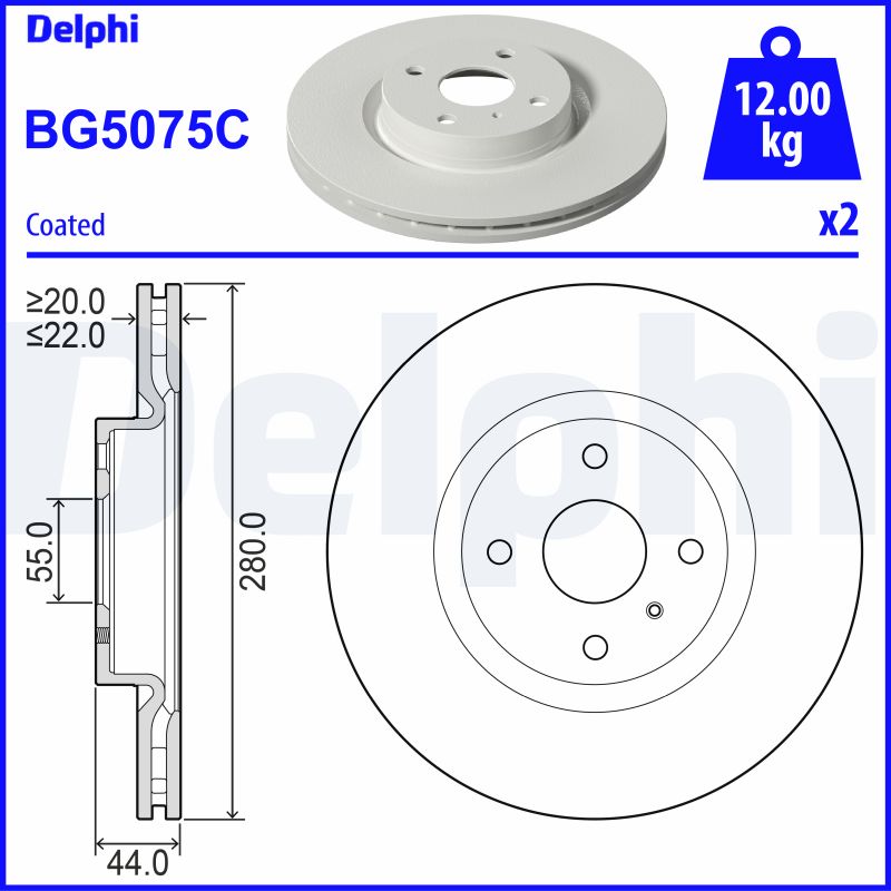 Brake Disc - BG5075C DELPHI