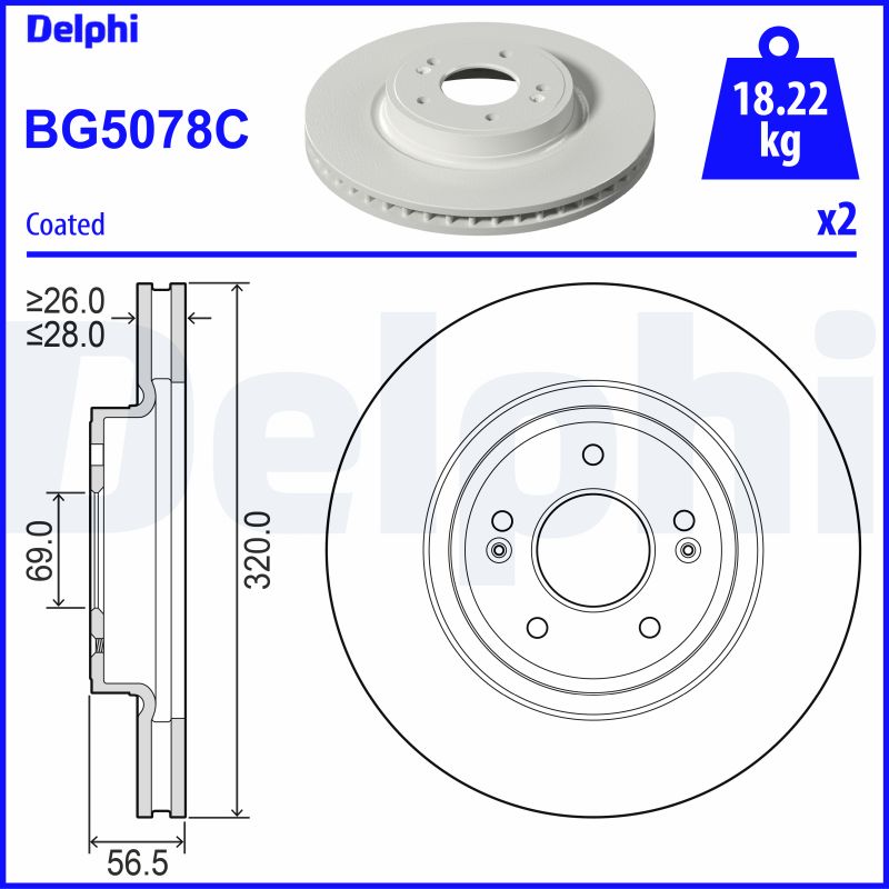 stabdžių diskas - BG5078C DELPHI