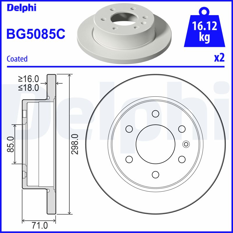 Brake Disc - BG5085C DELPHI