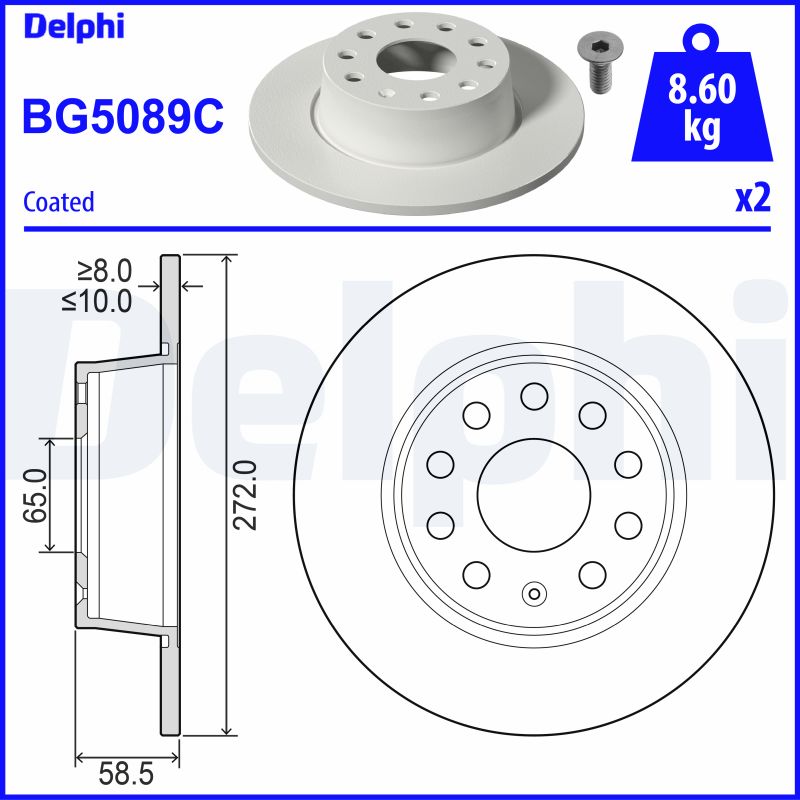 Brake Disc - BG5089C DELPHI