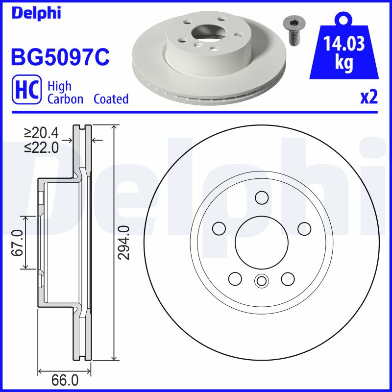 Brake Disc - BG5097C DELPHI