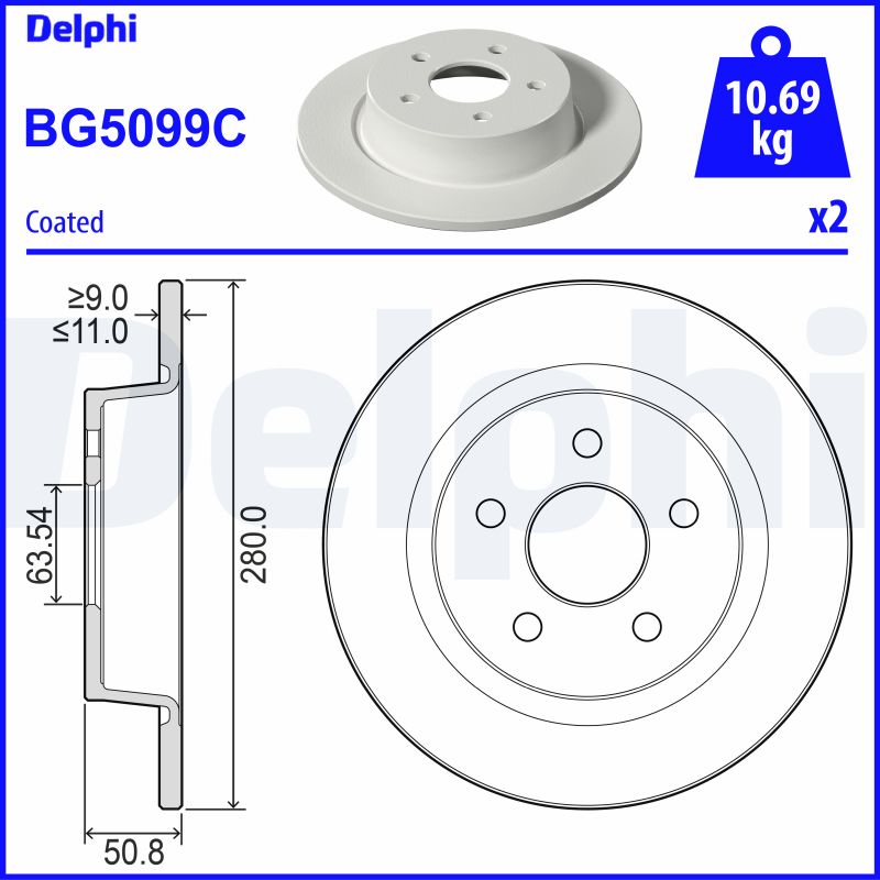 Brake Disc - BG5099C DELPHI