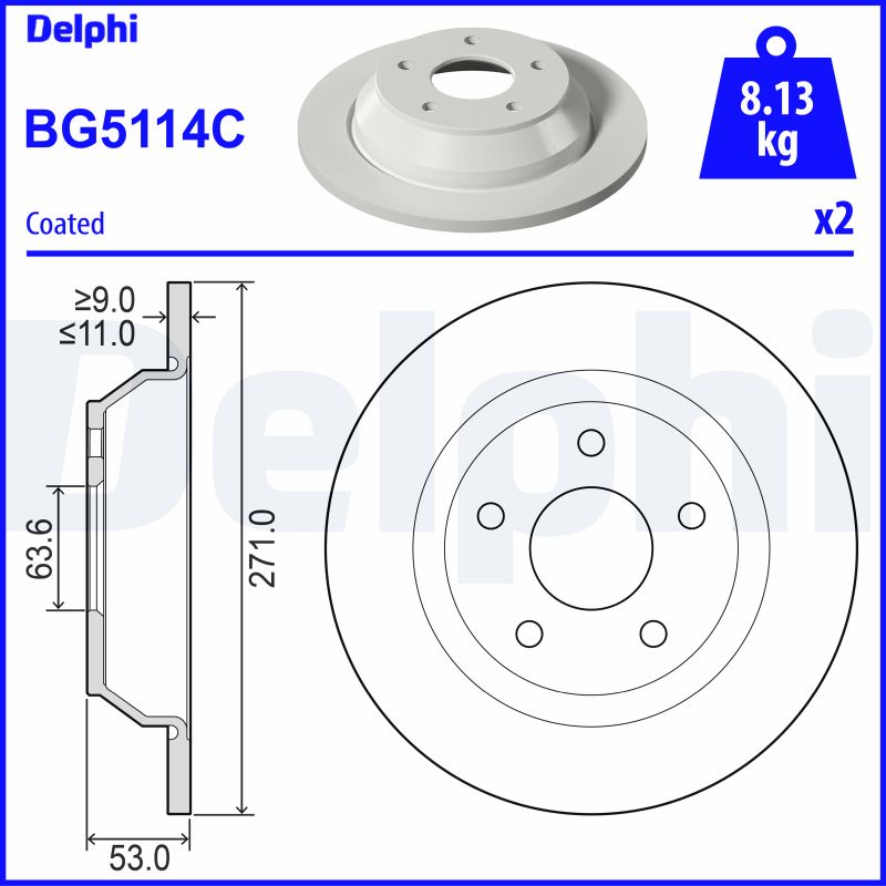 Brake Disc - BG5114C DELPHI