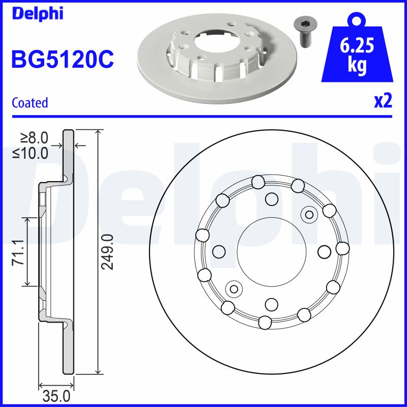 Brake Disc - BG5120C DELPHI