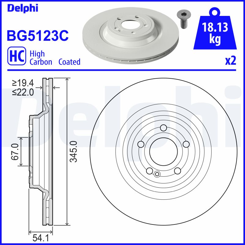 Brake Disc - BG5123C DELPHI
