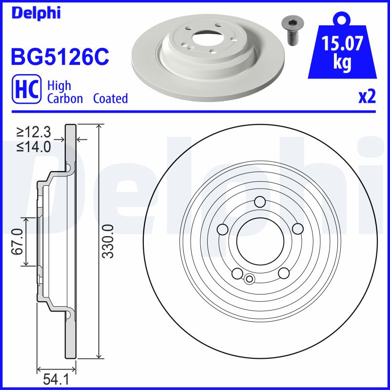 Brake Disc - BG5126C DELPHI