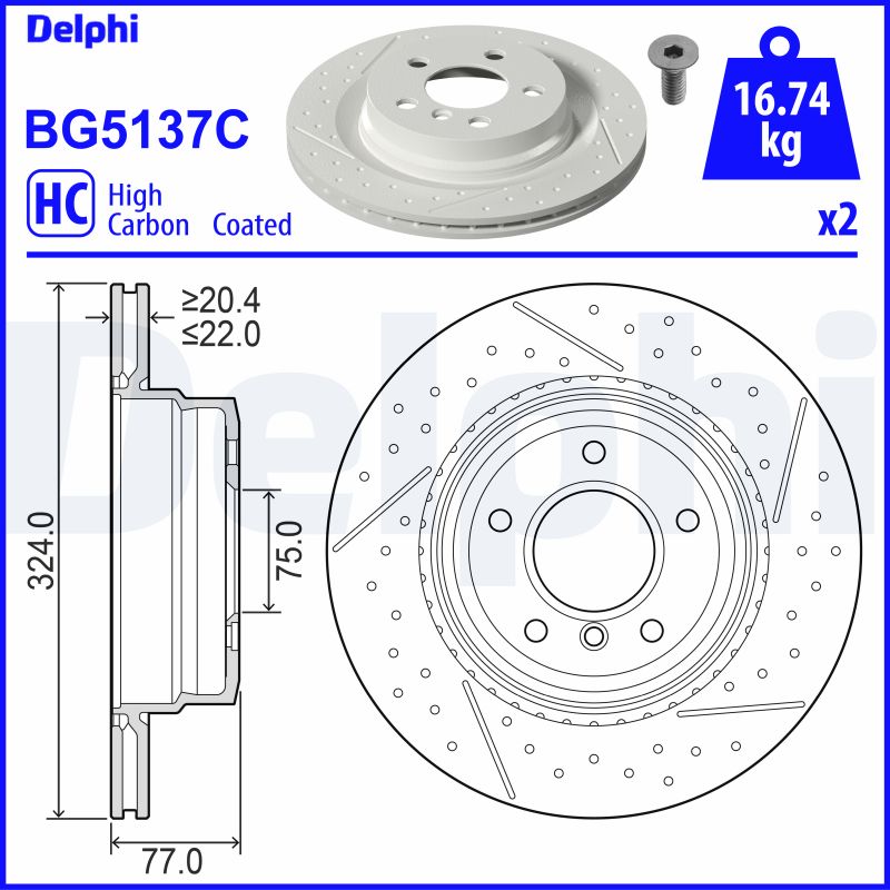 Brake Disc - BG5137C DELPHI