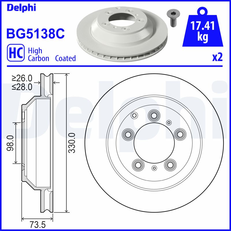 stabdžių diskas - BG5138C DELPHI