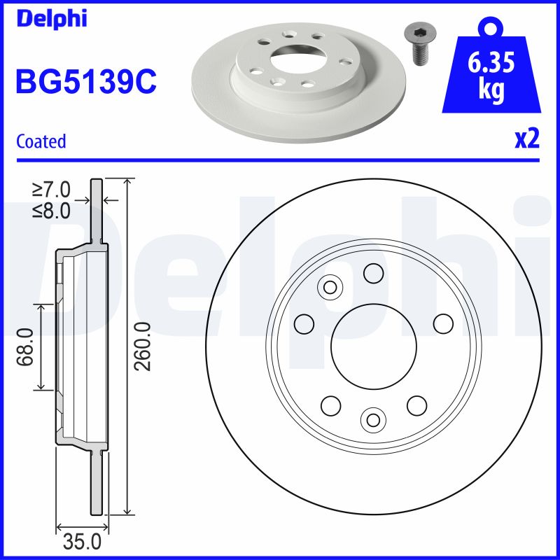 Brake Disc - BG5139C DELPHI
