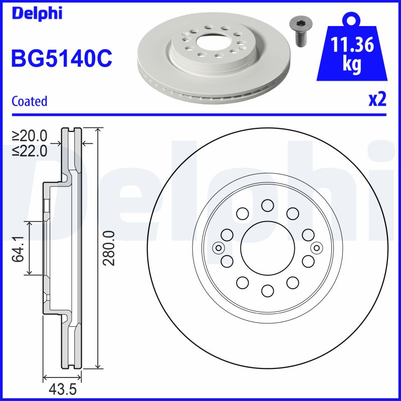 Brake Disc - BG5140C DELPHI