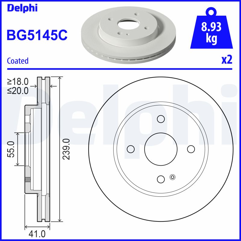 stabdžių diskas - BG5145C DELPHI