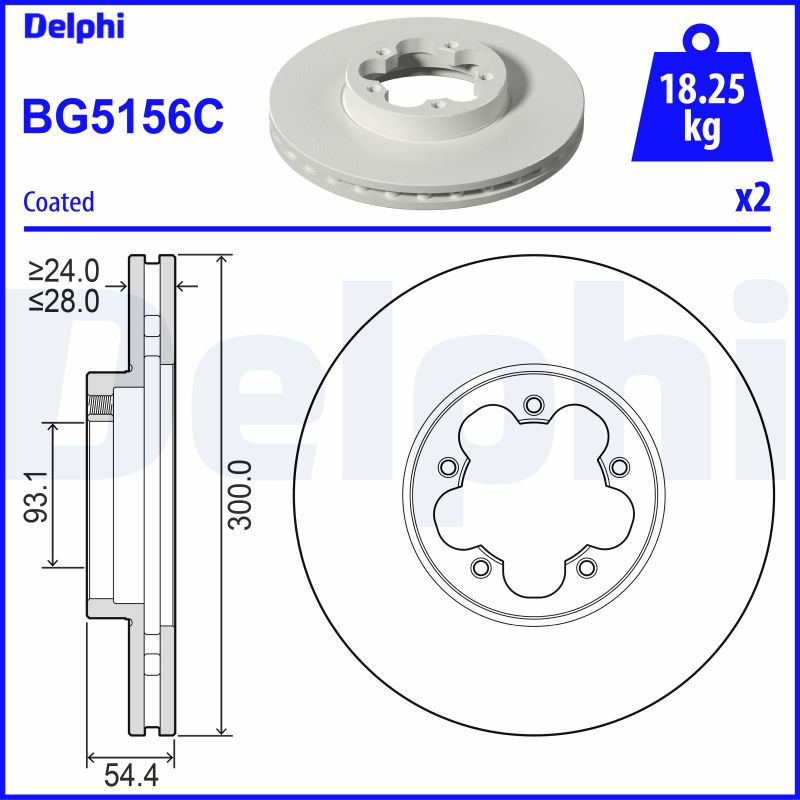 Brake Disc - BG5156C DELPHI