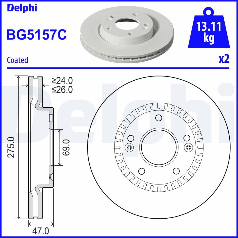 Brake Disc - BG5157C DELPHI