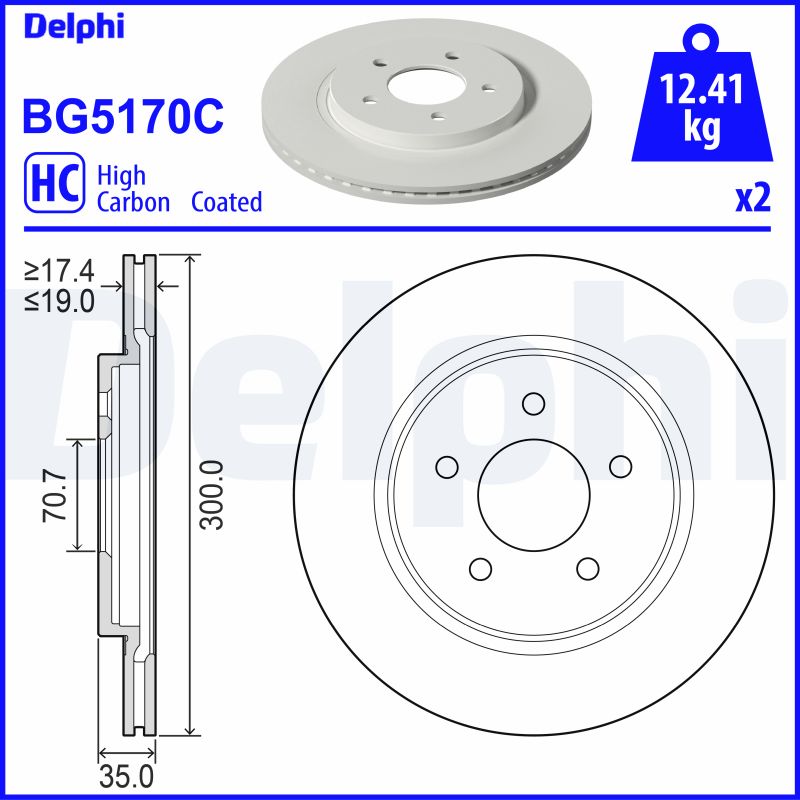 Brake Disc - BG5170C DELPHI
