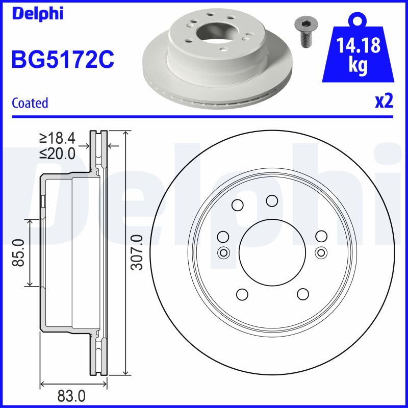 stabdžių diskas - BG5172C DELPHI