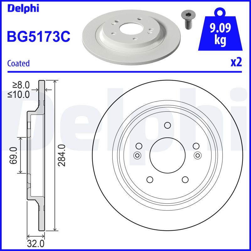 Brake Disc - BG5173C DELPHI