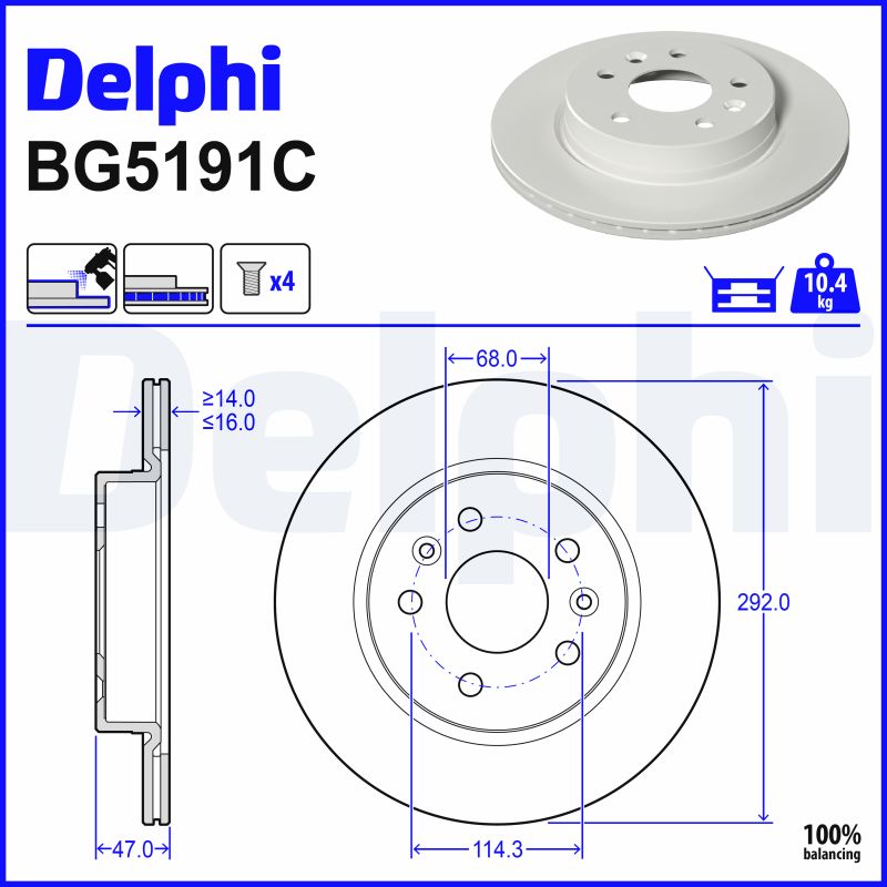 stabdžių diskas - BG5191C DELPHI