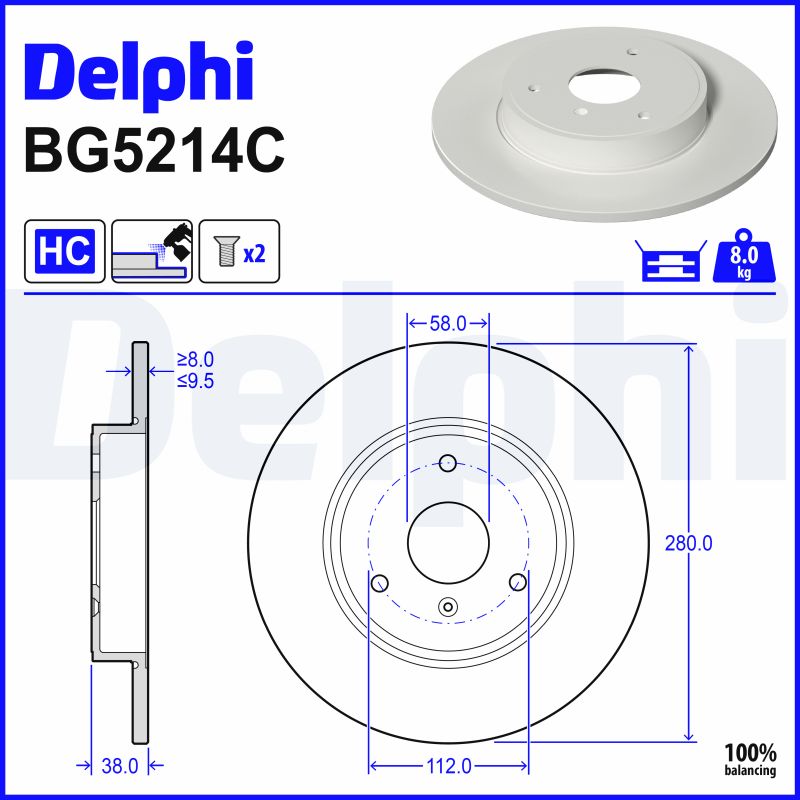 Brake Disc - BG5214C DELPHI