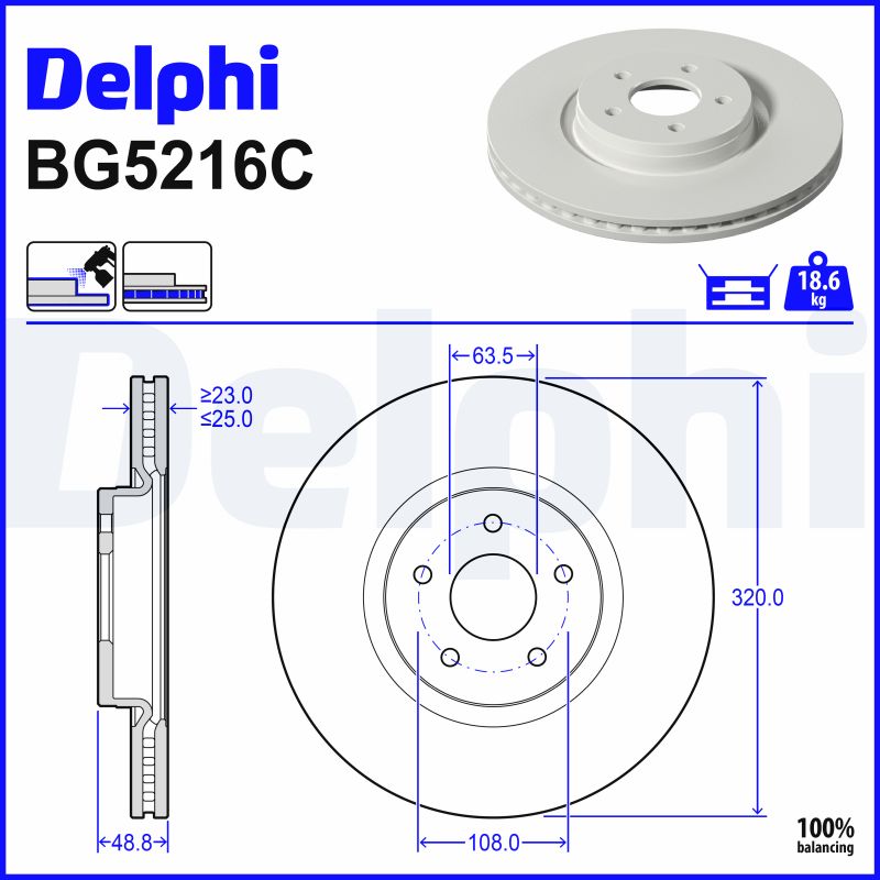 Brake Disc - BG5216C DELPHI