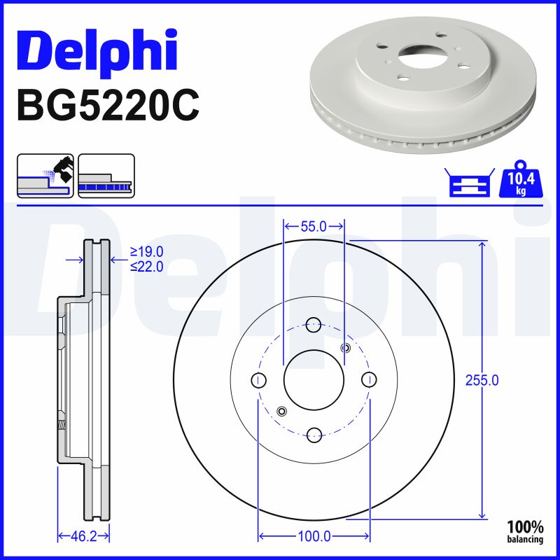 Brake Disc - BG5220C DELPHI