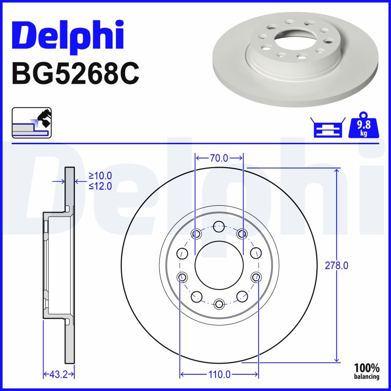 Brake Disc - BG5268C DELPHI
