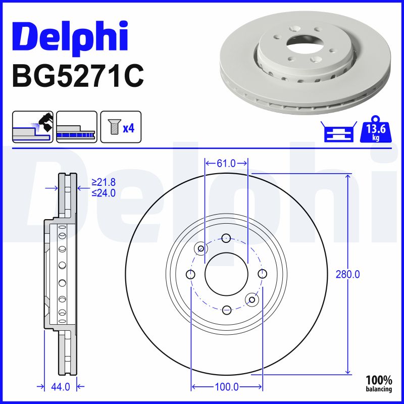 Bremsscheibe - BG5271C DELPHI