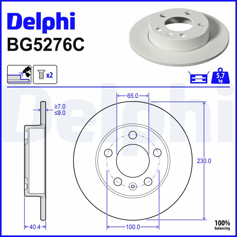 Brake Disc - BG5276C DELPHI