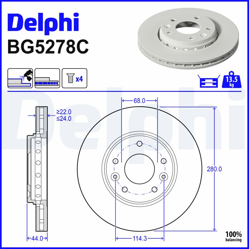Brake Disc - BG5278C DELPHI
