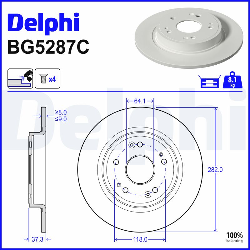 Brake Disc - BG5287C DELPHI
