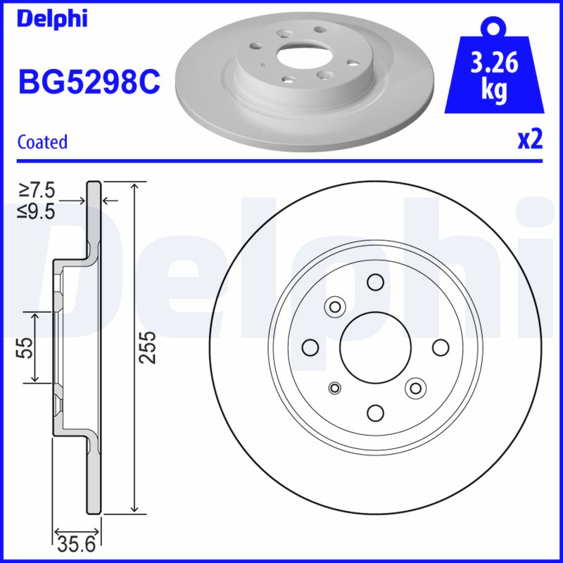 stabdžių diskas - BG5298C DELPHI