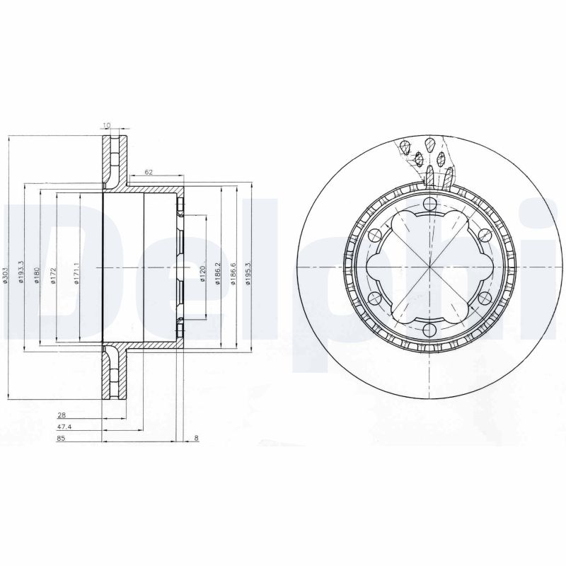 Brake Disc - BG9015 DELPHI