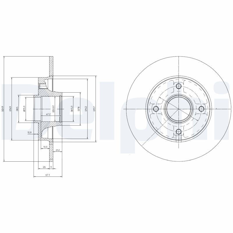 Brake Disc - BG9021RS DELPHI