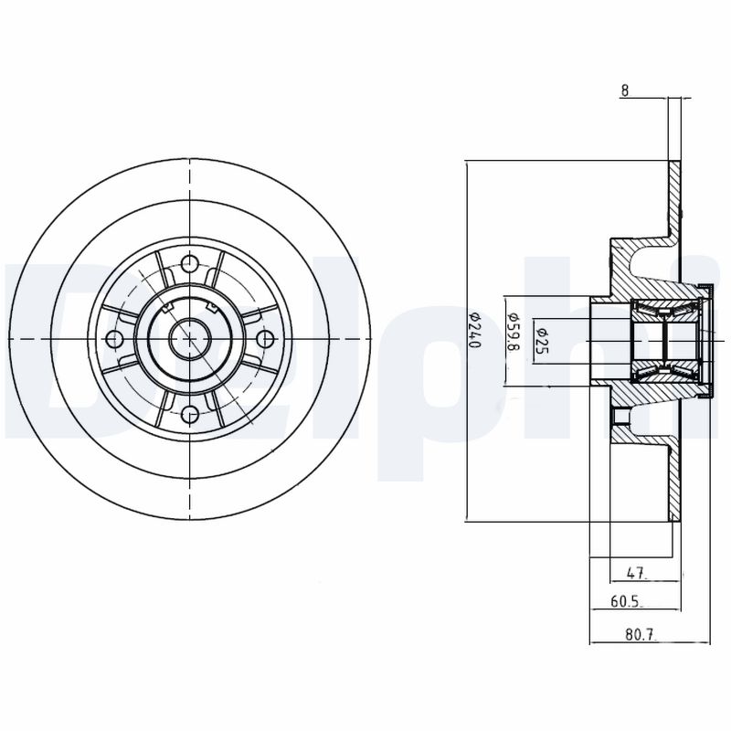 Brake Disc - BG9028RS DELPHI