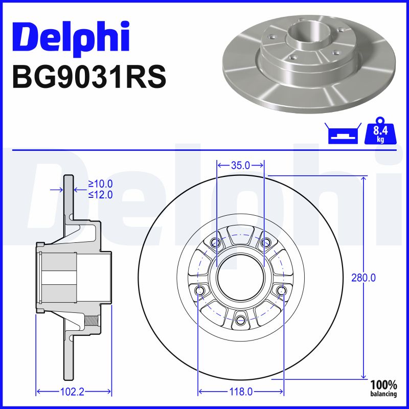 Brake Disc - BG9031RS DELPHI