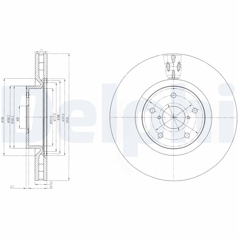 Brake Disc - BG9055 DELPHI