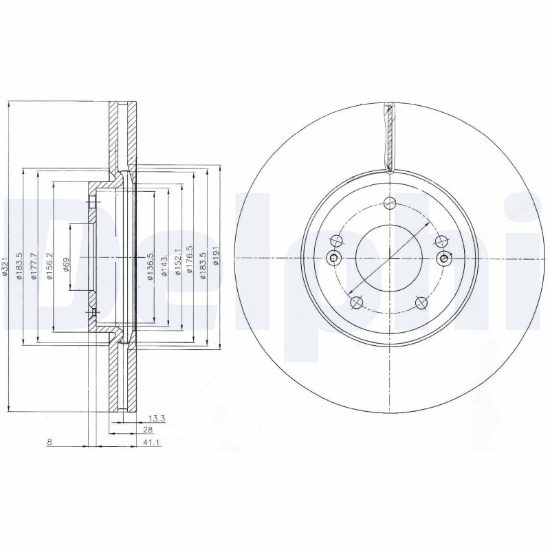 Brake Disc - BG9056C DELPHI