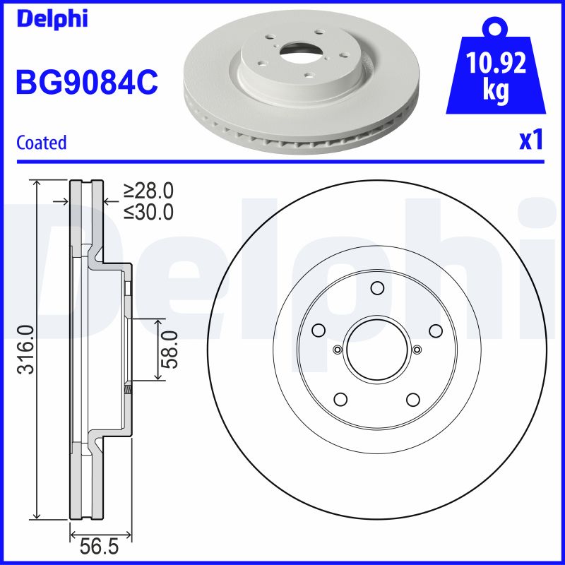 Brake Disc - BG9084C DELPHI