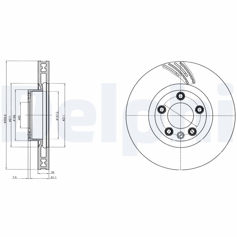 Bremsscheibe - BG9101C DELPHI