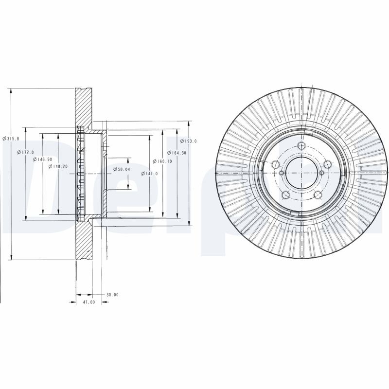 Brake Disc - BG9105 DELPHI