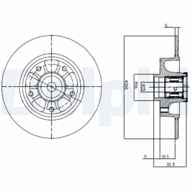 Brake Disc - BG9112RS DELPHI