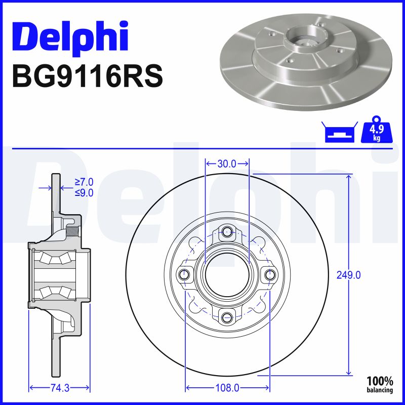 stabdžių diskas - BG9116RS DELPHI