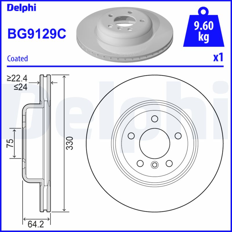 Brake Disc - BG9129C DELPHI