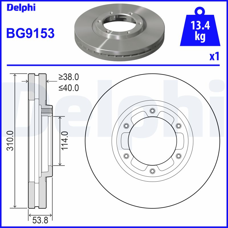 Brake Disc - BG9153 DELPHI