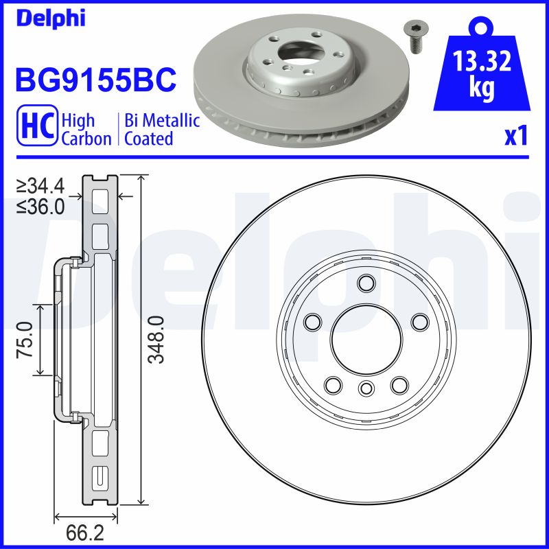 Bremsscheibe - BG9155BC DELPHI