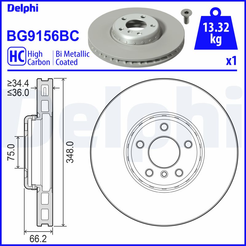 Brake Disc - BG9156BC DELPHI