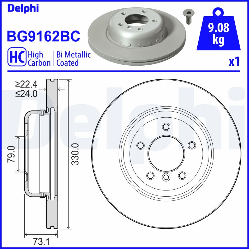 Brake Disc - BG9162BC DELPHI