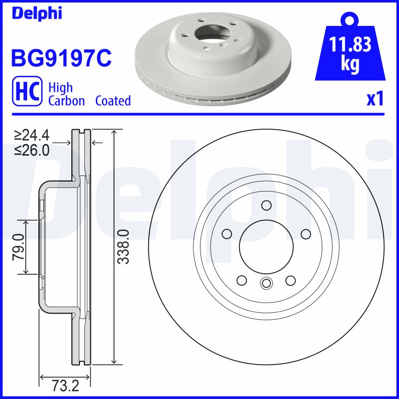 Brake Disc - BG9197C DELPHI