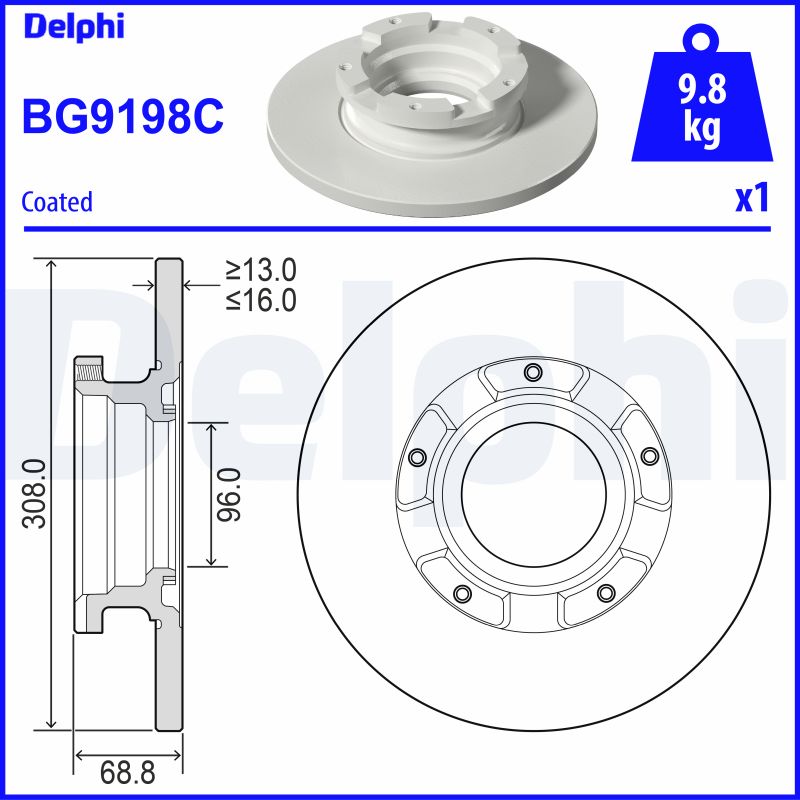 Brake Disc - BG9198C DELPHI
