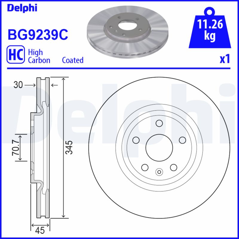 Brake Disc - BG9239C DELPHI
