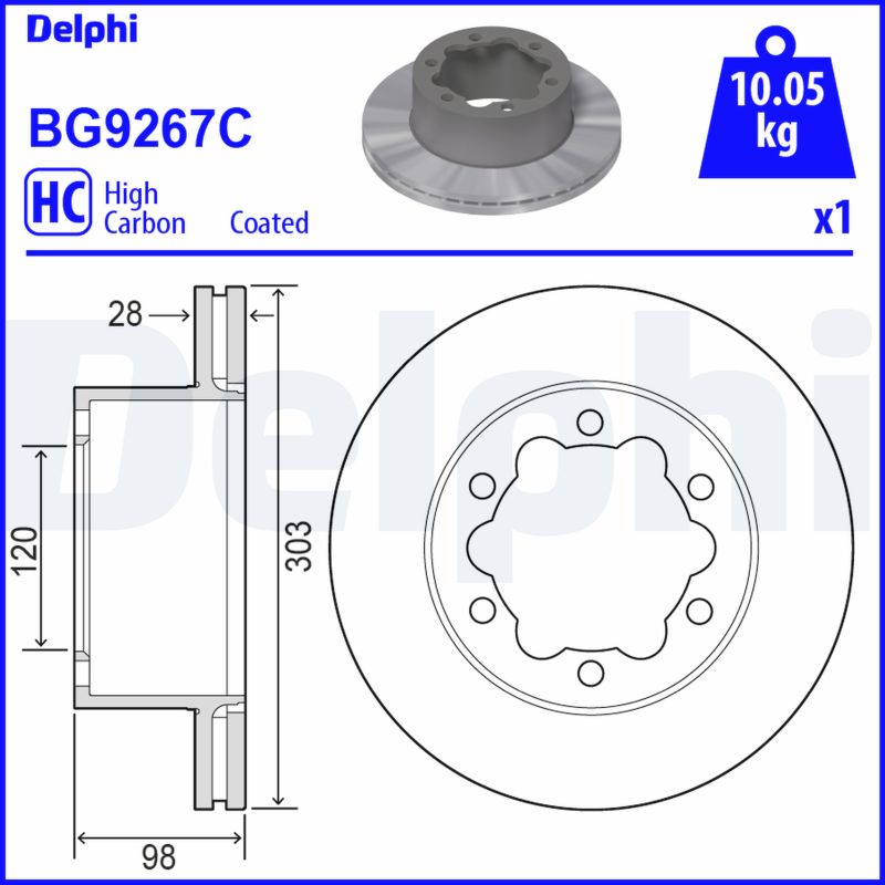 Brake Disc - BG9267C DELPHI